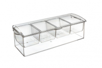 PORTA CONDIMENTOS C 4 DIV ACRÍLICO 41x16x15CM